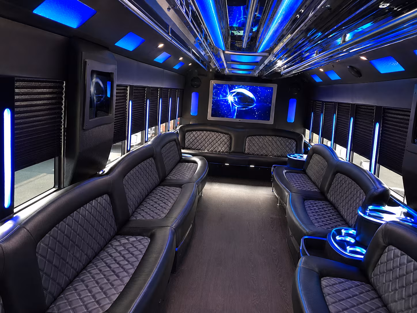 Woodbridge Bachelor & Bachelorette Transportation party bus exterior