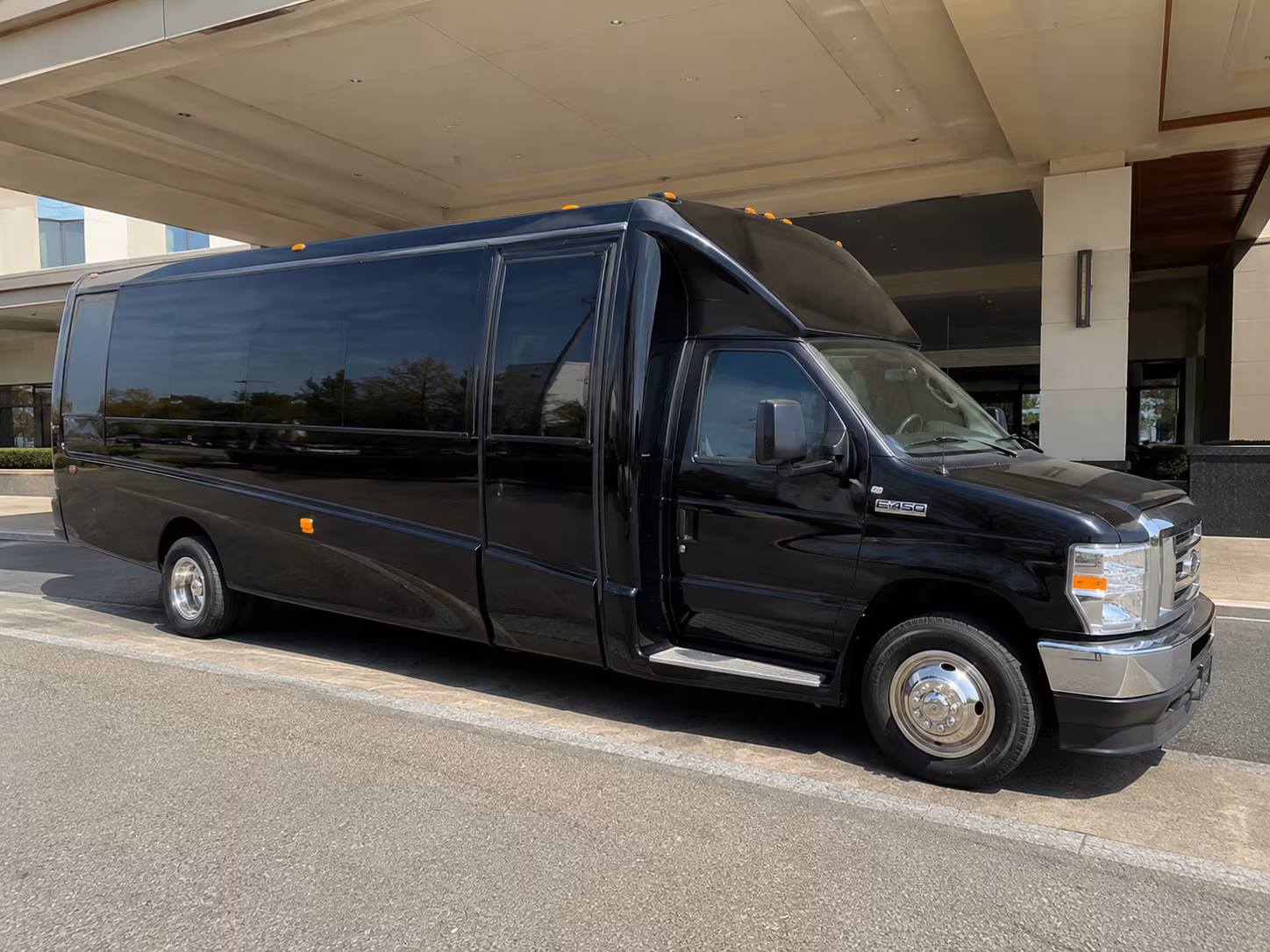 Woodbridge Private Event Transportation party bus exterior