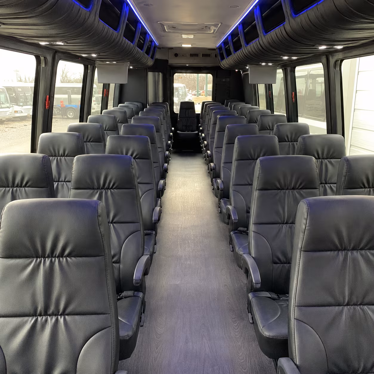 Woodbridge School Event Transportation party bus exterior
