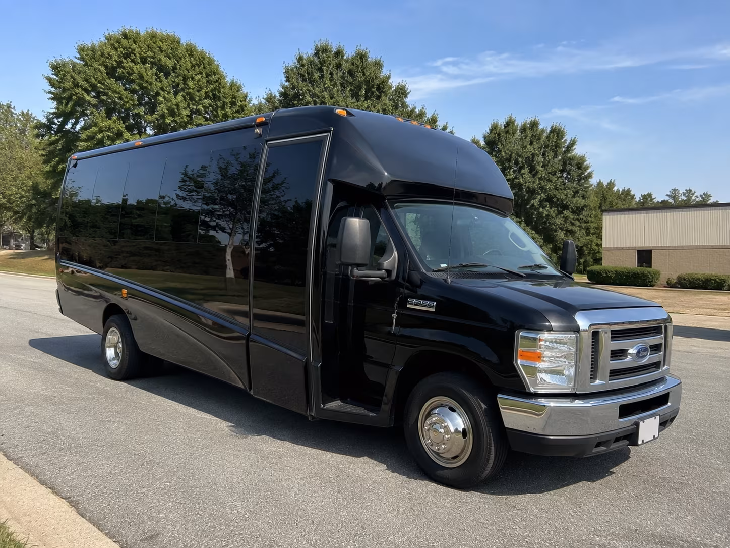Woodbridge School Event Transportation party bus exterior