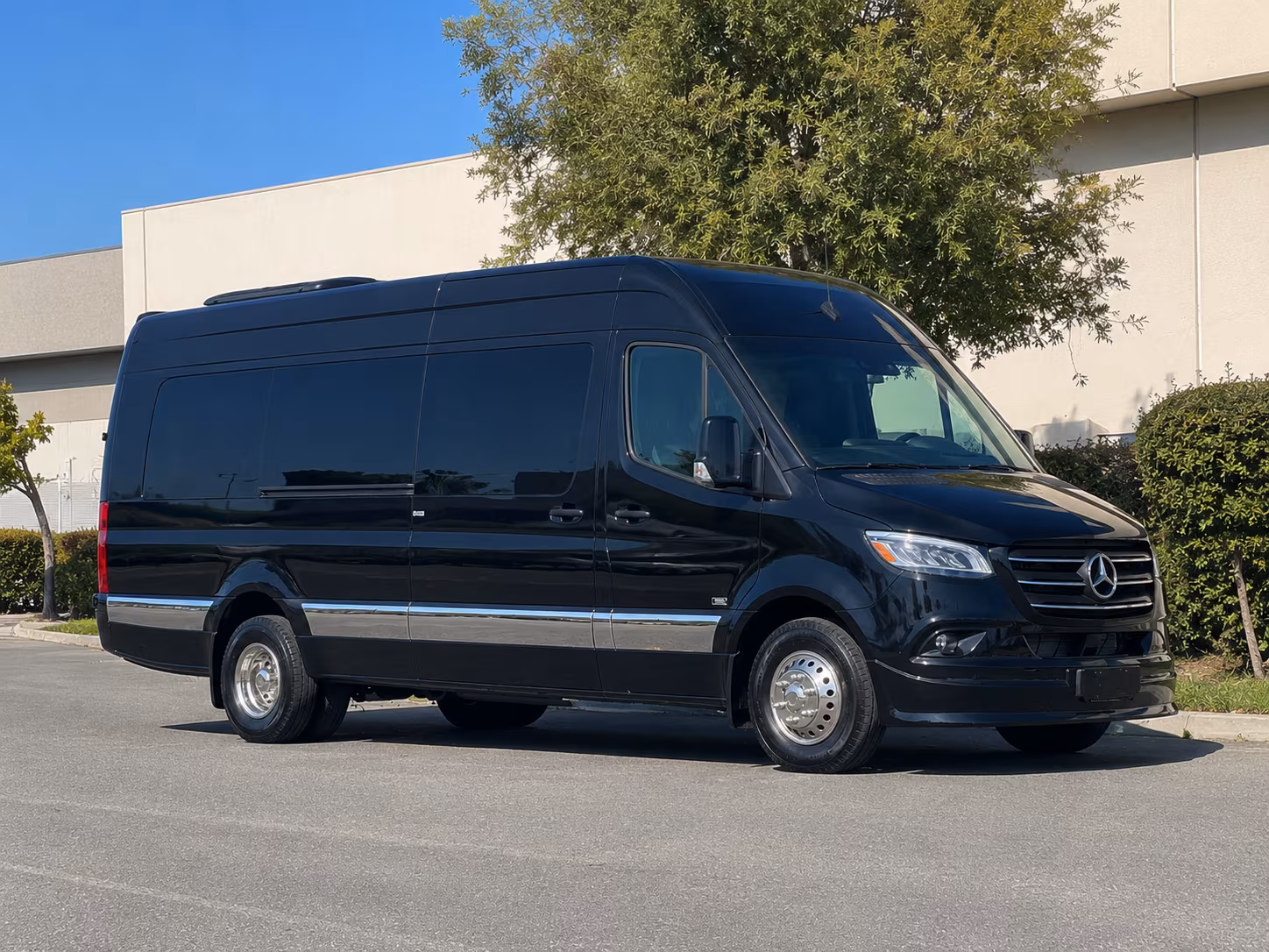 Woodbridge School Event Transportation party bus exterior