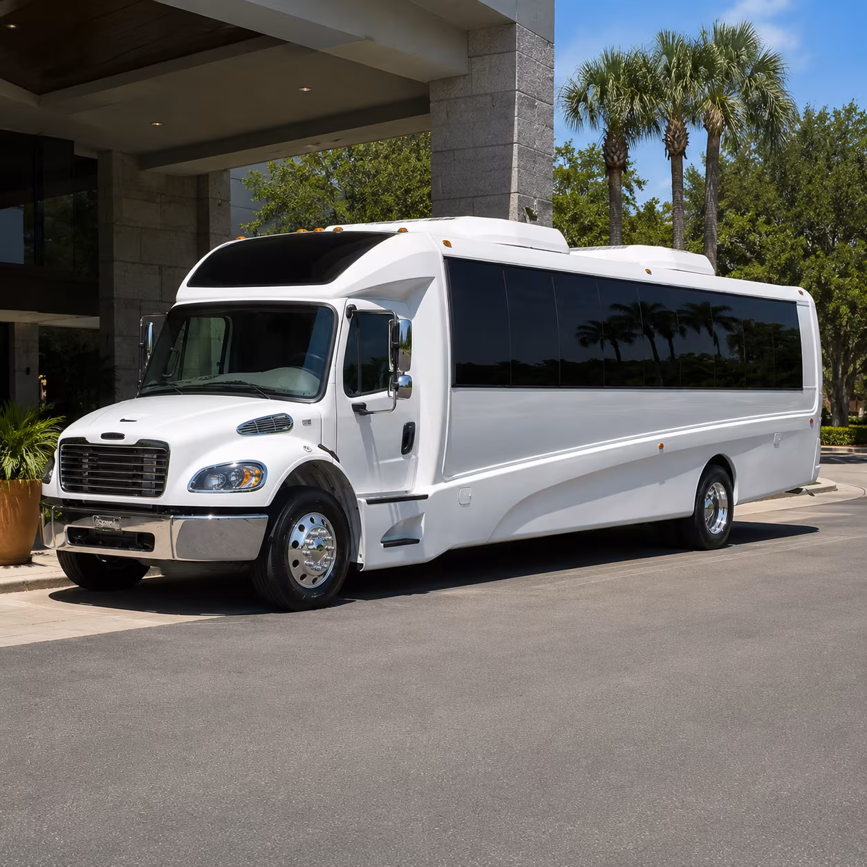 Woodbridge School Event Transportation party bus interior