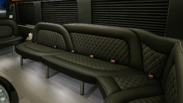 Interior of Woodbridge Party Bus Company's 14 Passenger Sprinter Limousine in Perth Amboy