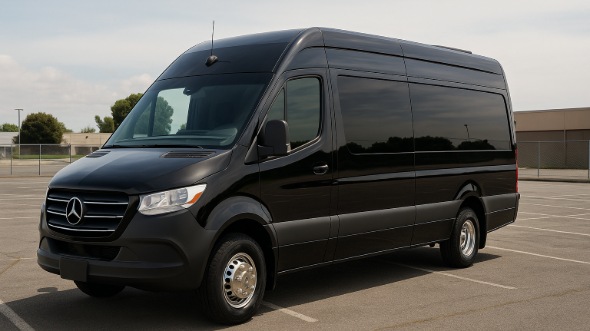 Exterior of Woodbridge Party Bus Company's 14 Passenger Sprinter Limousine in Union