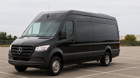 Exterior of Woodbridge Party Bus Company's 14 Passenger Sprinter Limousine in Woodbridge