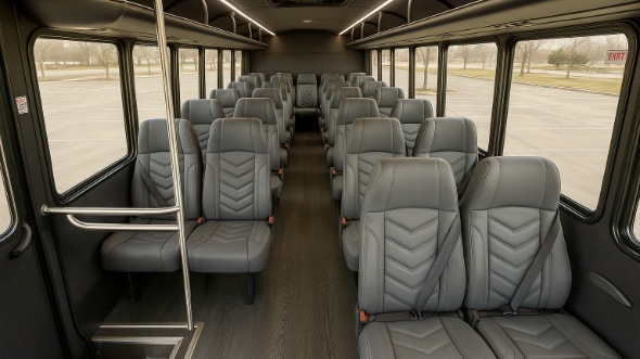 Interior of Woodbridge Party Bus Company's 25 Passenger Mini Bus in Woodbridge