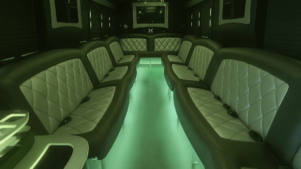 Interior of Woodbridge Party Bus Company's 25 Passenger Party Bus in Old Bridge