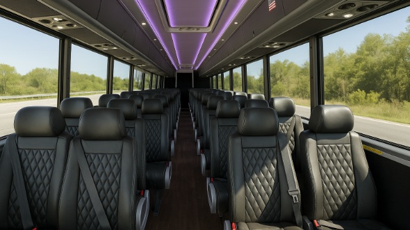 Interior of Woodbridge Party Bus Company's 28 Passenger Minibus in Woodbridge