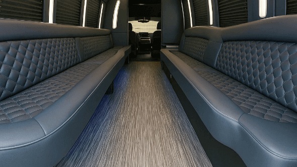 Interior of Woodbridge Party Bus Company's 28 Passenger Party Bus in Piscataway