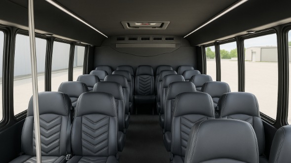 Interior of Woodbridge Party Bus Company's 30 Passenger Minibus in Woodbridge
