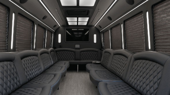 Interior of Woodbridge Party Bus Company's 30 Passenger Party Bus in Union