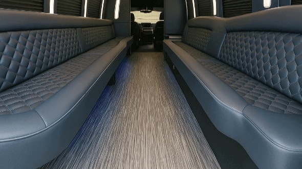 Interior of Woodbridge Party Bus Company's 30 Passenger Party Bus in Woodbridge