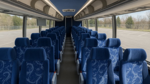 Interior of Woodbridge Party Bus Company's 40 Passenger Charter Bus in Woodbridge