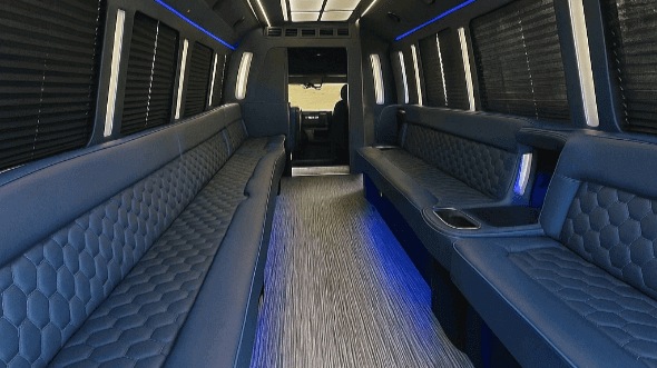 Interior of Woodbridge Party Bus Company's 40 Passenger Party Bus in Woodbridge