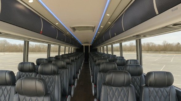 Interior of Woodbridge Party Bus Company's 44 Passenger Charter Bus in Woodbridge