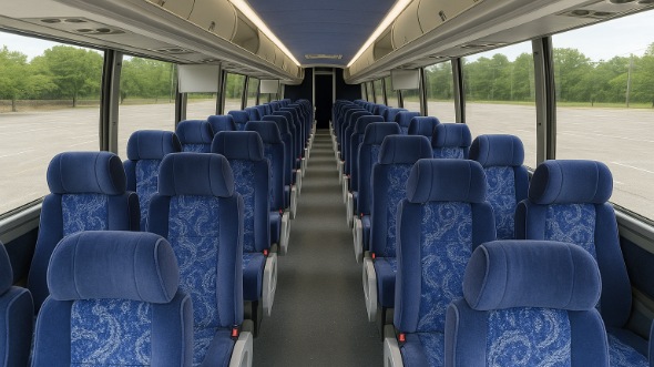 Interior of Woodbridge Party Bus Company's 45 Passenger Charter Bus in Woodbridge