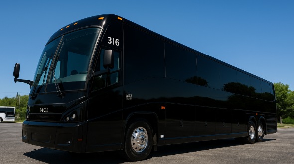Exterior of Woodbridge Party Bus Company's 46 Passenger Charter Bus in Woodbridge