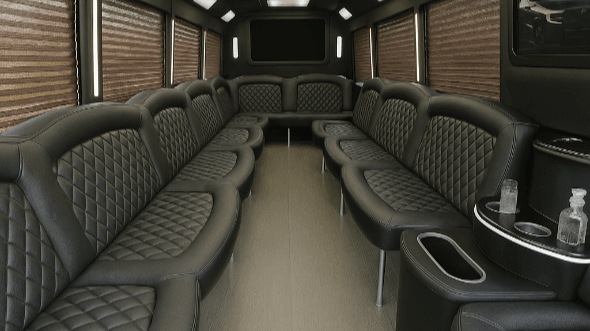 Interior of Woodbridge Party Bus Company's 50 Passenger Party Bus in Plainfield