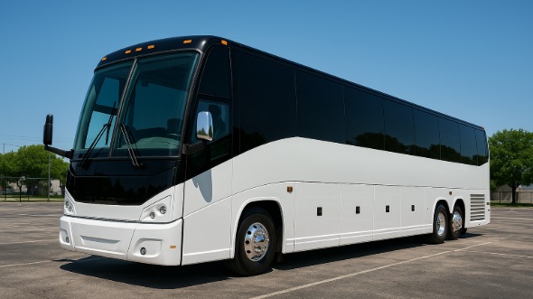 Exterior of Woodbridge Party Bus Company's 50 Passenger Party Bus in New York
