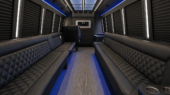woodbridge 28 passenger party bus inside